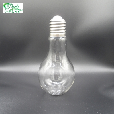 Bulb shape beverage glass bottle