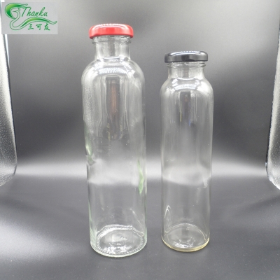 Juice beverage glass bottle with screw cap