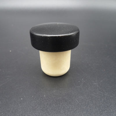 T cork for polymer cork with aluminum top in black