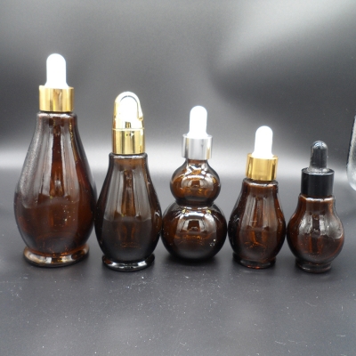 Amber dropper glass bottle