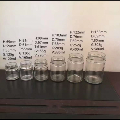 High quality glass jars of various capacities